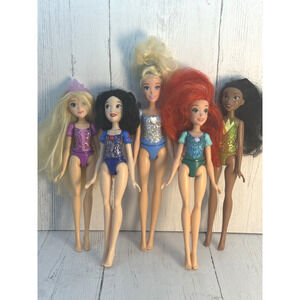 Lot 5 Disney Princess Dolls DIY OOAK Cake Decor Plastic Clothing Glitter 2018